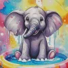 Elephant Cartoon Art Diamond Painting