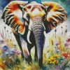 Elephant Water Color Art Diamond Painting