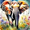 Elephant Water Color Art Diamond Painting