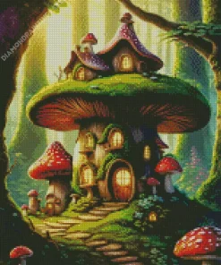 Fairy Mushroom House Art Diamond Painting