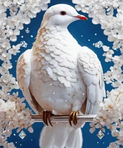 Fancy White Pigeon Diamond Painting