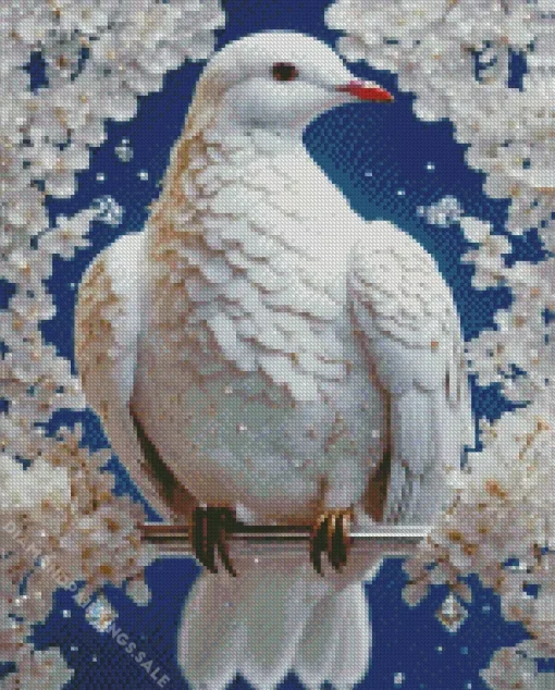 Fancy White Pigeon Diamond Painting