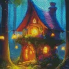 Fantasy Forest Cabin Art Diamond Painting