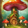 Fantasy Mushroom House Diamond Painting