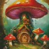 Fantasy Mushroom House Diamond Painting