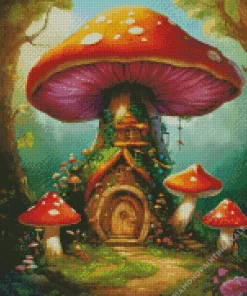 Fantasy Mushroom House Diamond Painting
