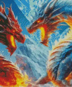 Fire And Ice Dragons Diamond Painting