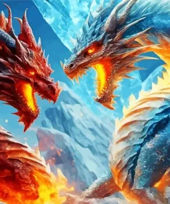 Fire And Ice Dragons Diamond Painting
