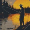 Fishing Silhouette Diamond Painting