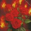 Flame Roses Diamond Painting