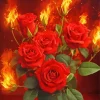 Flame Roses Diamond Painting