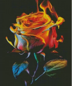 Flaming Rose Diamond Painting