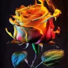 Flaming Rose Diamond Painting