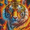 Flaming Tiger Art Diamond Painting