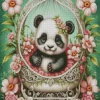 Flower Panda Art Diamond Painting