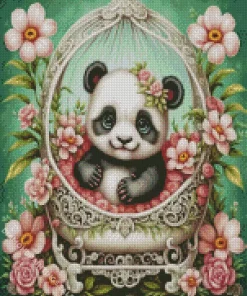 Flower Panda Art Diamond Painting