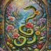 Flower Snake Diamond Painting