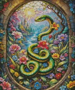 Flower Snake Diamond Painting