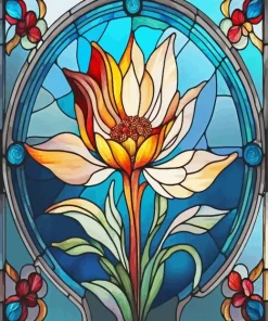 Flower Stained Glass Diamond Painting