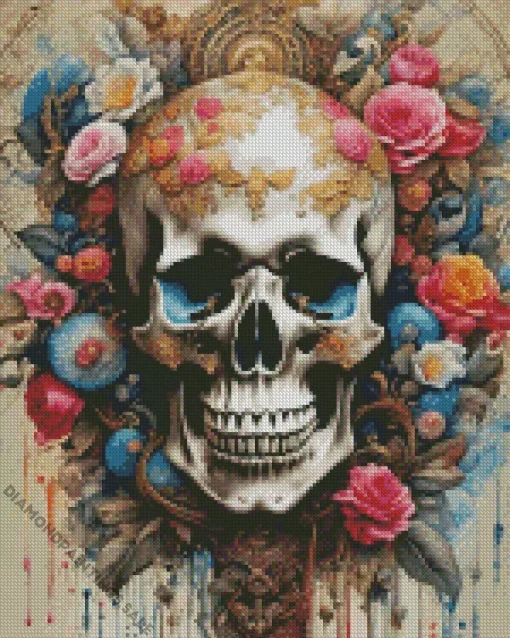 Flowered Skull Diamond Painting