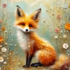 Fox And Flowers Art Diamond Painting