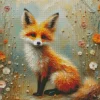 Fox And Flowers Art Diamond Painting