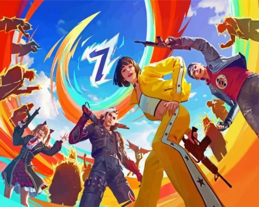 Free Fire Art Diamond Painting
