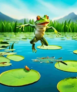 Frog And Lily Pad Diamond Painting