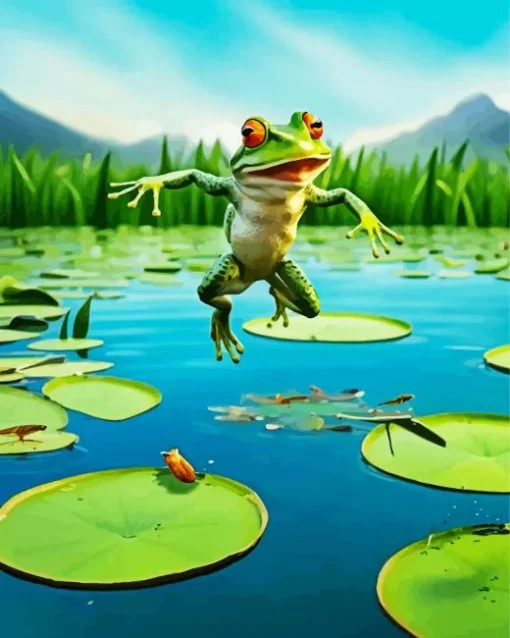 Frog And Lily Pad Diamond Painting