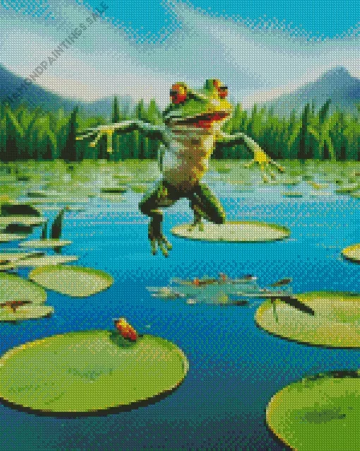 Frog And Lily Pad Diamond Painting