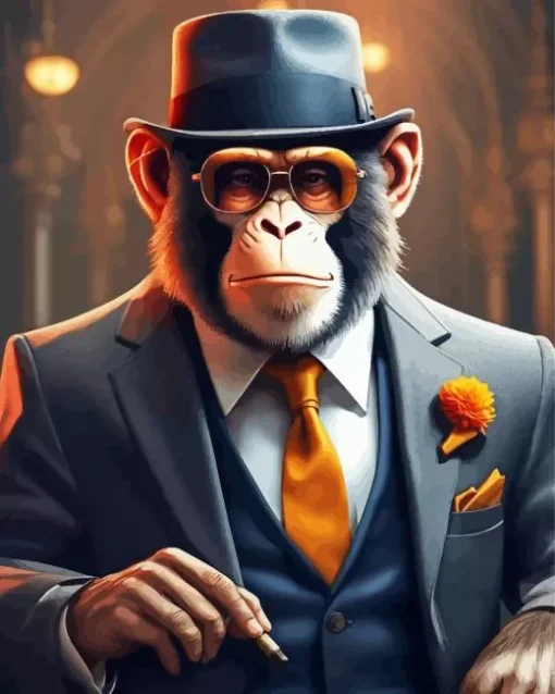 Gangster Monkey Art Diamond Painting