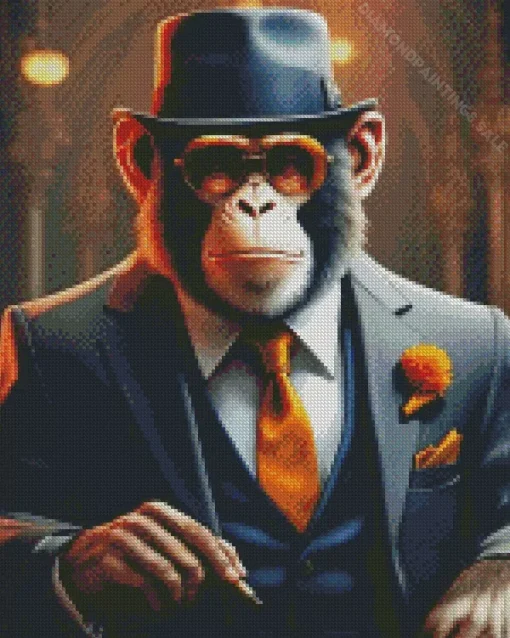 Gangster Monkey Art Diamond Painting