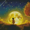 Girl And Moon Art Diamond Painting