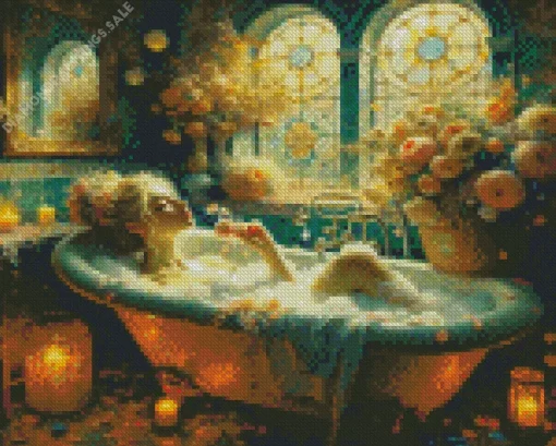 Girl In Bathtub Diamond Painting