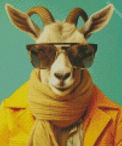 Goat With Sunglasses Diamond Painting