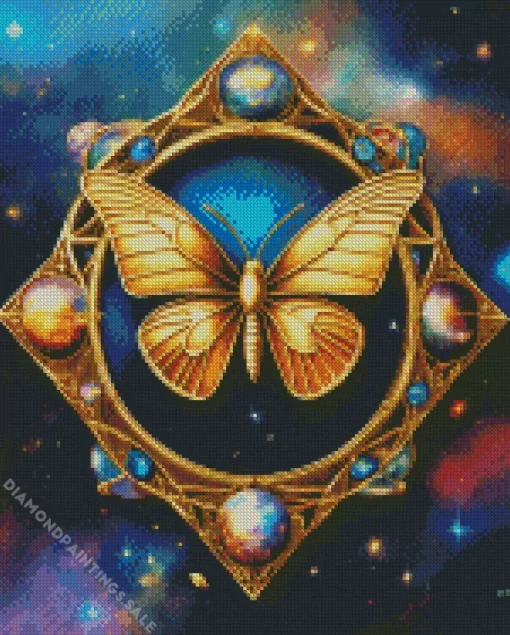 Golden Fantasy Butterfly Art Diamond Painting