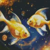 Golden Galaxy Fish Diamond Painting