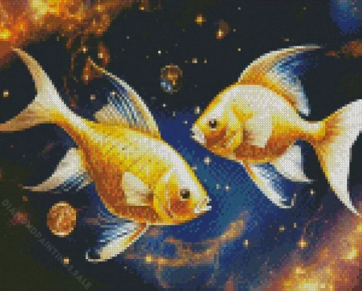 Golden Galaxy Fish Diamond Painting