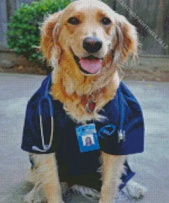 Golden Retriever Nurse Art Diamond Painting
