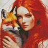 Gorgeous Girl And Fox Diamond Painting