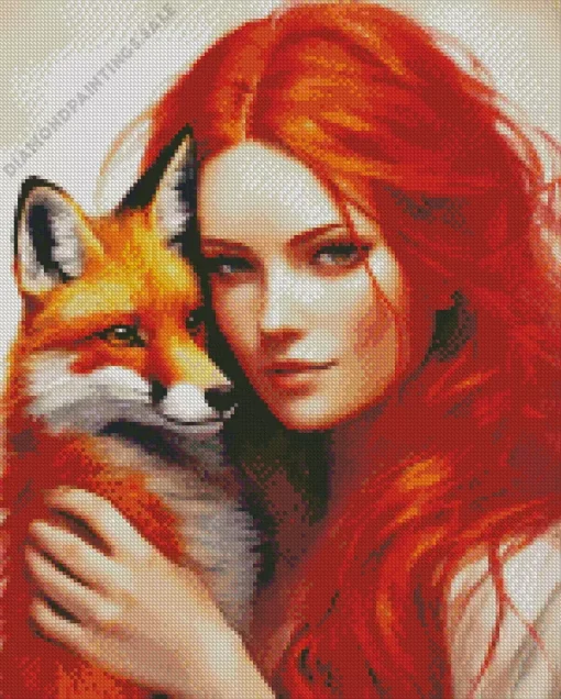 Gorgeous Girl And Fox Diamond Painting