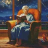 Grandmother Reading A Book Art Diamond Painting