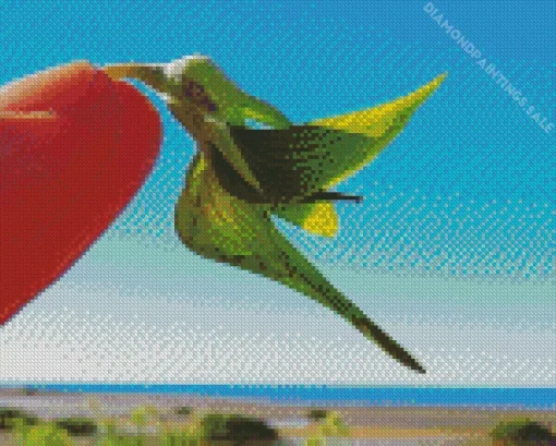 Green Birdflower Diamond Painting