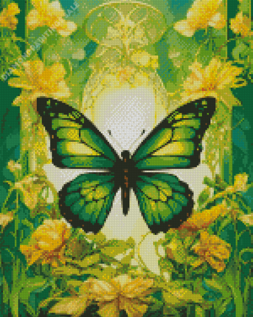 Green Butterfly Diamond Painting