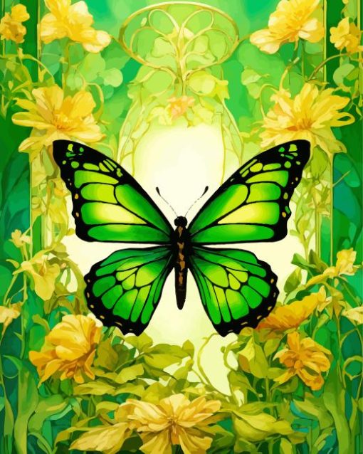 Green Butterfly Diamond Painting