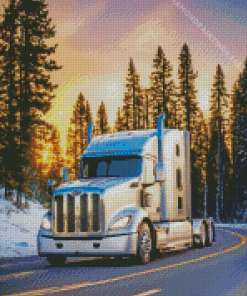 Grey Semi Truck Diamond Painting