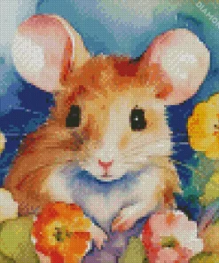 Guinea Pig Flower Diamond Painting