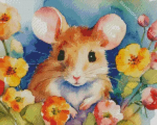 Guinea Pig Flower Diamond Painting