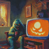 Halloween Green Monster Diamond Painting