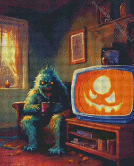 Halloween Green Monster Diamond Painting